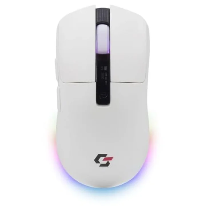 Sharper RGB Işıklı Kablosuz Gaming Oyucu Mouse 12000 DPI, Ultra Hafif, Bluetooth + 2.4G Kablosuz + Kablolu, Huano Silent Switch Tıklama, PAW3311 Sensör, 400mAh Batarya, Beyaz Gamer Faresi