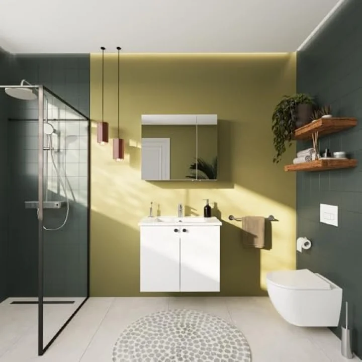Shift T20 81000 Kapaklı Lavabo Dolabı, Parlak Beyaz, 80 cm