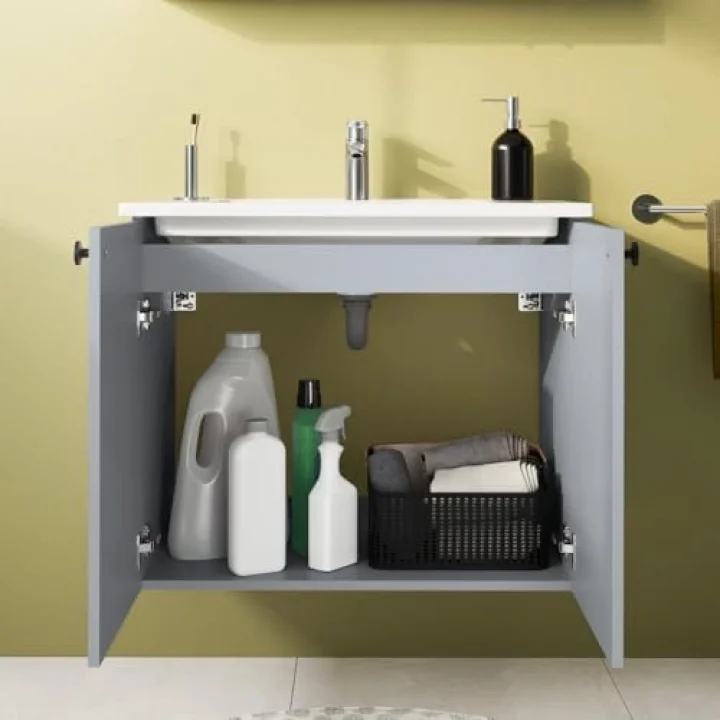 Shift T20 81001 Kapaklı Lavabo Dolabı, Kül Gri, 80 cm