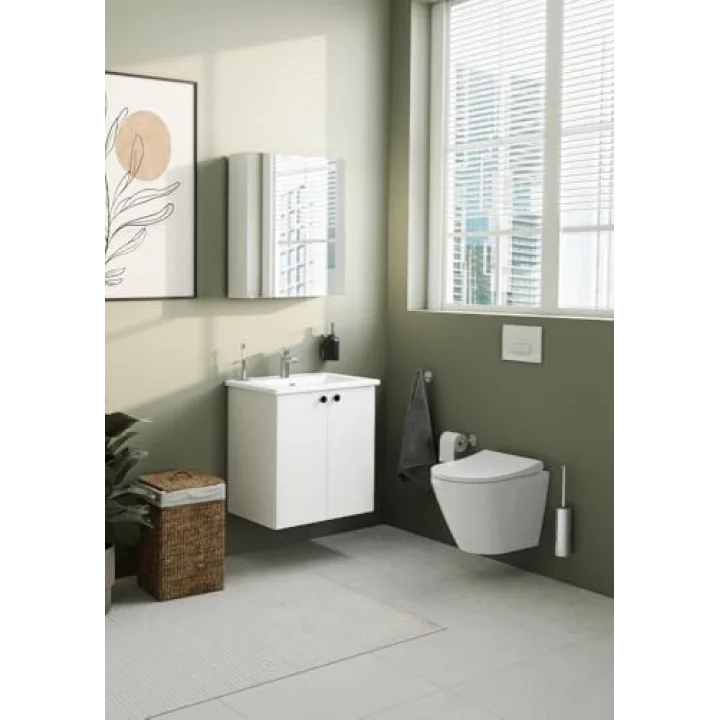Shift T20 81002 Kapaklı Lavabo Dolabı, Parlak Beyaz, 60 cm