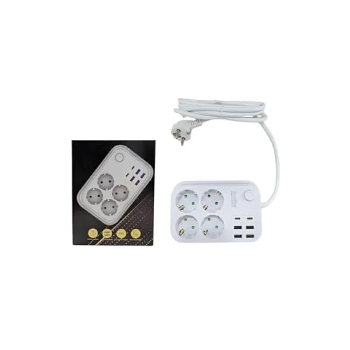 Showmax Serisi SH-2946 Termal Akım Korumalı Priz 2 MT (4 Priz + 4 Usb + 2 Type-c)