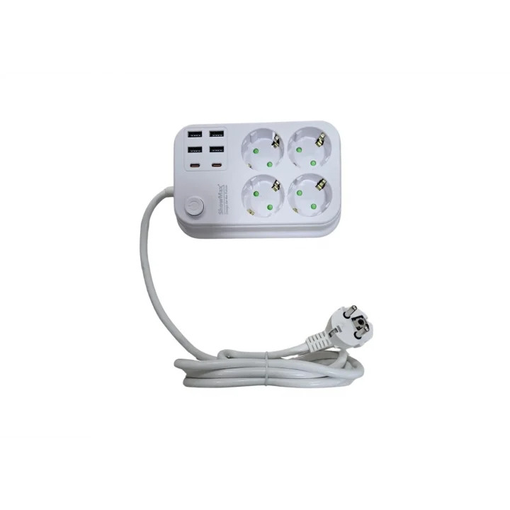 Showmax Serisi SH-2946 Termal Akım Korumalı Priz 2 MT (4 Priz + 4 Usb + 2 Type-c)