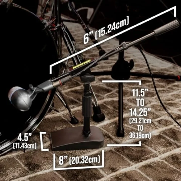 Shure by Tek Bölümlü Bomlu Kompakt, Düşük Profilli Mikrofon Standı; (SH-DESKTOP2)