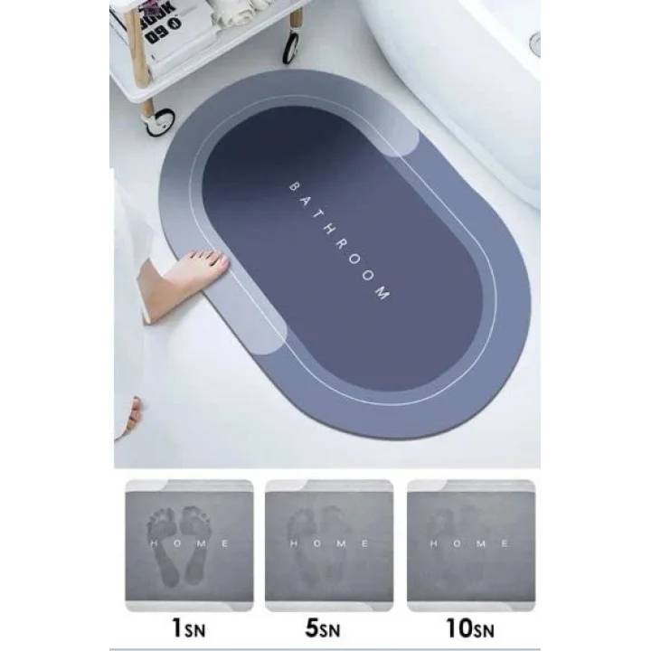 Sihirli Su Emici Banyo Paspası Kaymaz Tabanlı Abdest Paspası