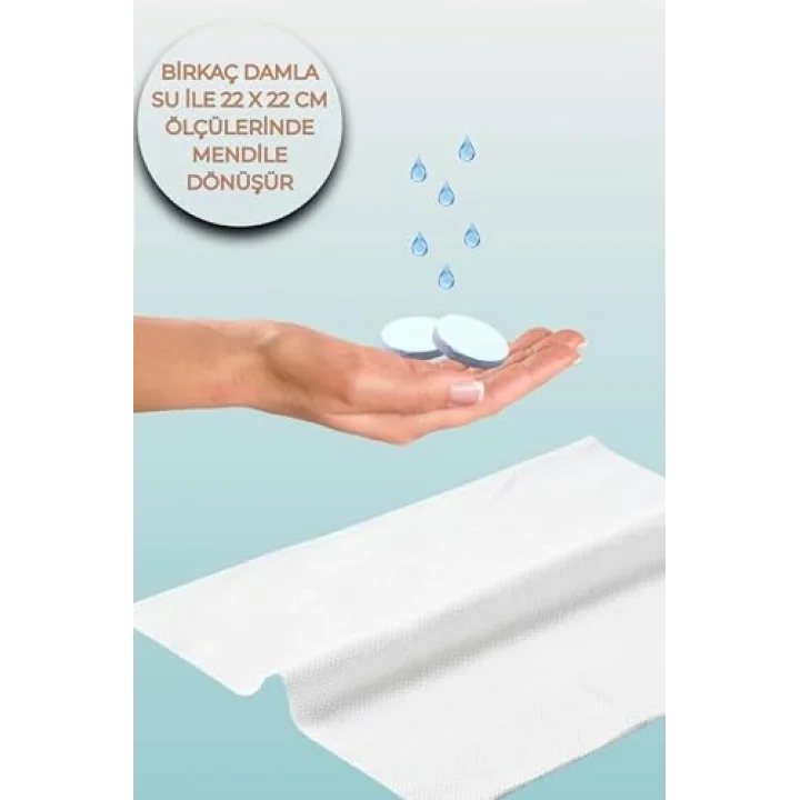Sıkıştırılmış Tablet Mendil 50 Adet Tekli Ambalajlı