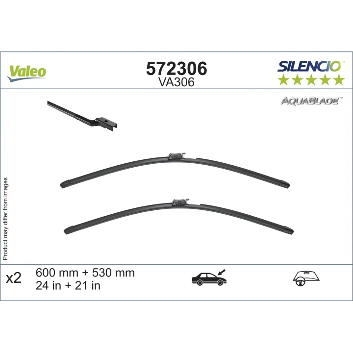 Silencio Aquablade Set Silecek Seti Mercedes E Serisi Coupe (C238) /Cabrio (A238) (2017 ve sonrası) (600+530 MM) 572306