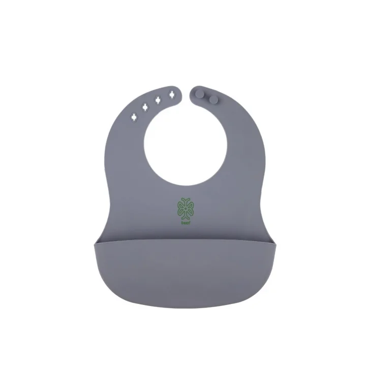 Silicone Baby Bib - Silikon Mama Önlüğü, Gri