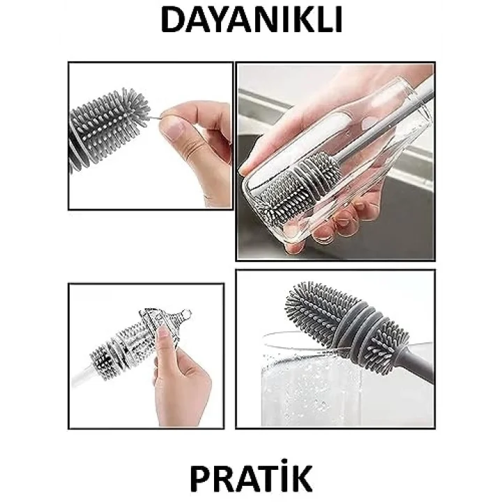Silikon Biberon Temizleme Fırçası, Biberon Süt Şişe Temizleme Fırçası