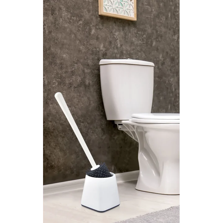 Silikon WC Tuvalet Banyo Fırçası Klozet Fırçası Beyaz Kare