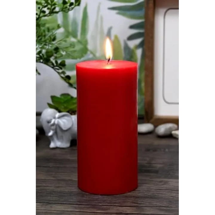 Silindir Mum 10 X 30 Cm Dev Büyük Kütük Mum Kırmızı Kırmızı