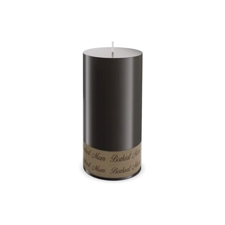 Silindir Mum 10 X 30 Cm Dev Büyük Kütük Mum Siyah Siyah