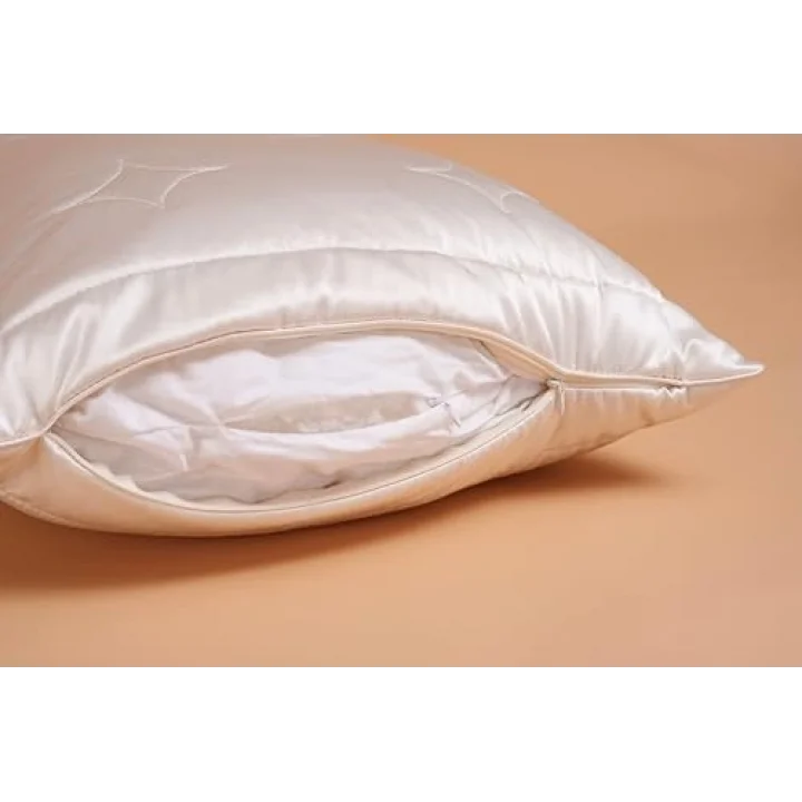 SILK BEAUTY Pillow –%100 İpek Yüzeyli, Bambu Dolgulu Premium Güzellik Yastığı