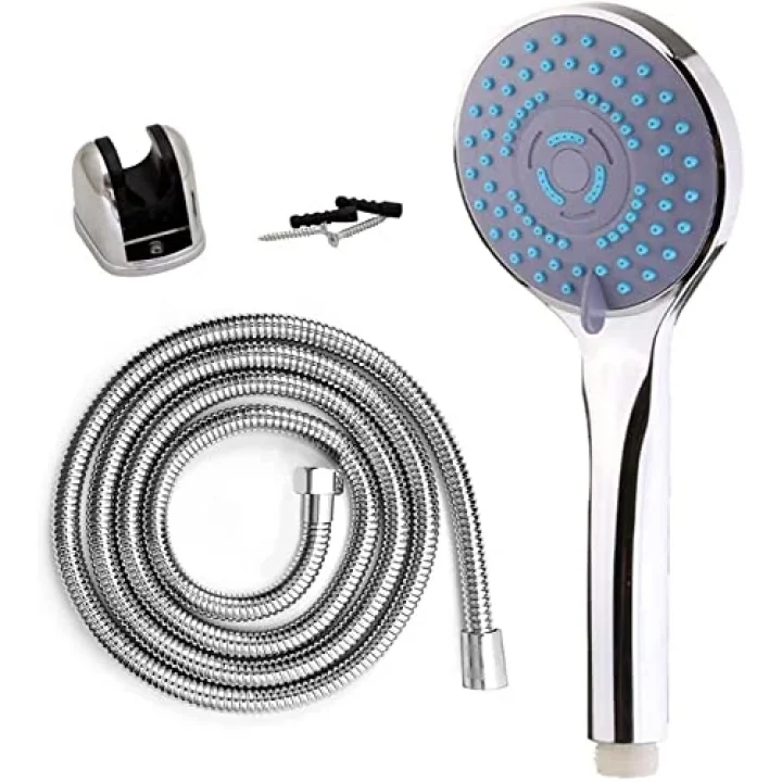 Single El Duşu Başlığı - 150 cm Örgülü Duş Spirali Hortumu (2li Set)