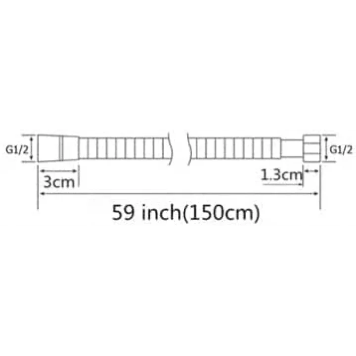 Single El Duşu Başlığı - 150 cm Örgülü Duş Spirali Hortumu (2li Set)
