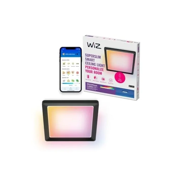 Siyah Akıllı Sıva Üstü RGB Kare Panel Tavan Armatürü 17W