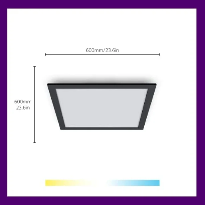 Siyah Akıllı Sıva Üstü RGB Kare Panel Tavan Armatürü 36W