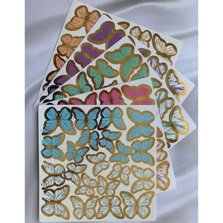 Siyah Gold Varaklı Kelebek Pasta Dekor Süs 42 Adet
