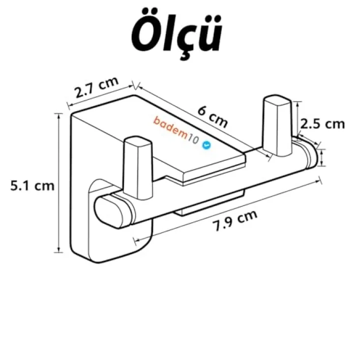 Siyah İkili Askılık Vidalı Paslanmaz Metal Duvar Askısı Banyo Mutfak Tuvalet İçin Modern Şık Tasarım