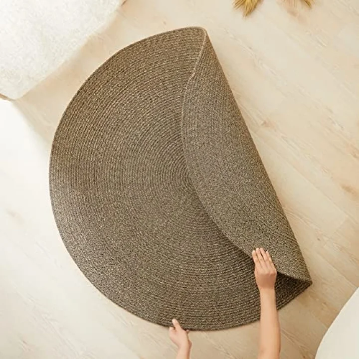 Siyah Kırçıllı Jüt Halı Kilim Ø 120 cm