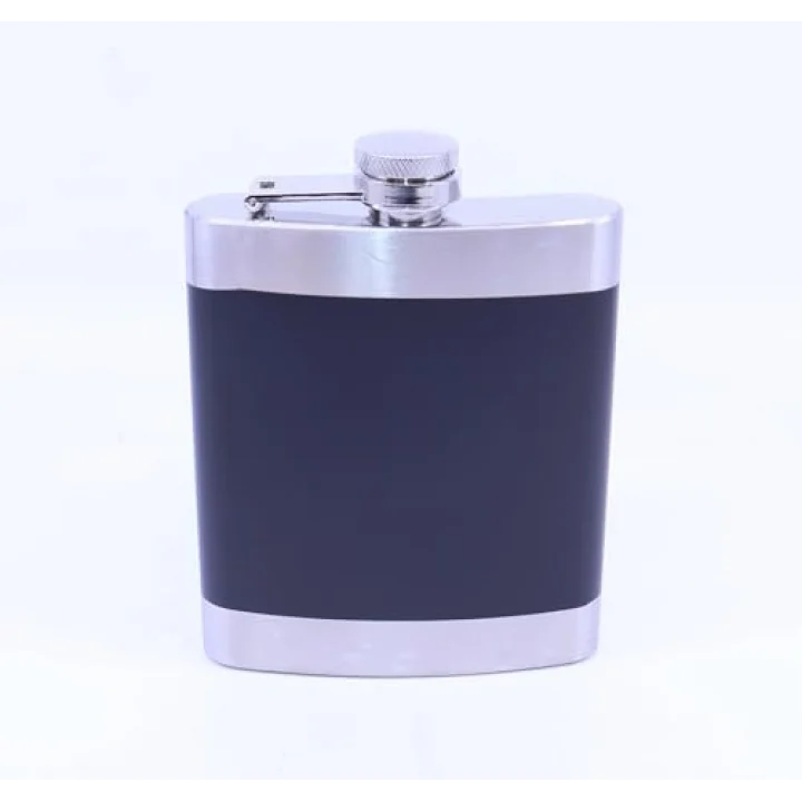 Siyah - Krom Cep Matarası-Flask 7 OZ