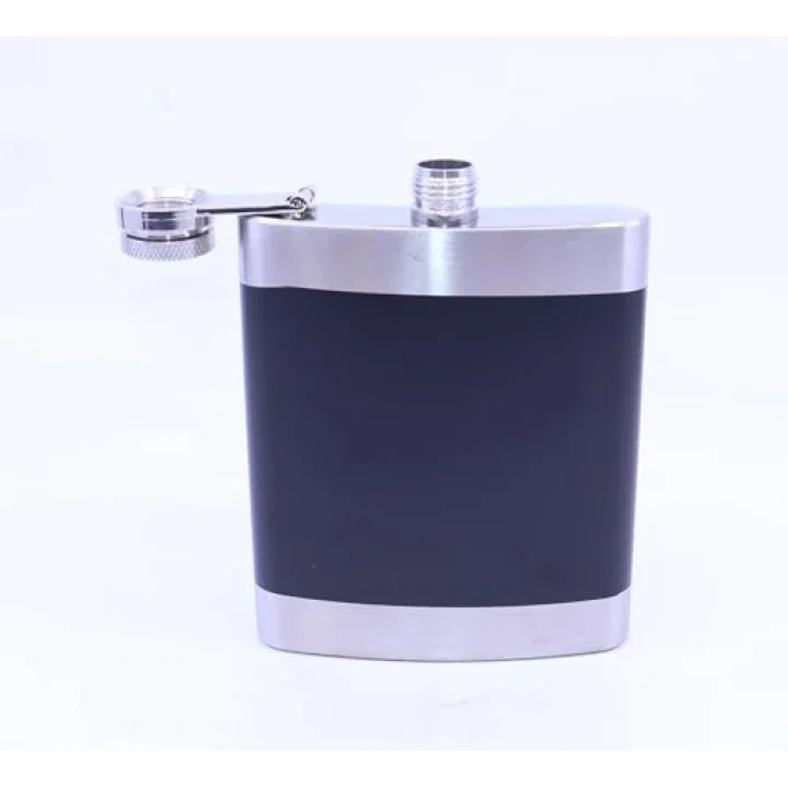 Siyah - Krom Cep Matarası-Flask 7 OZ