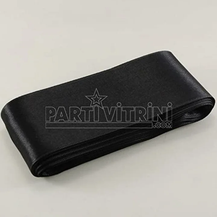 Siyah Saten Kurdela 6 Cm X 10 Metre