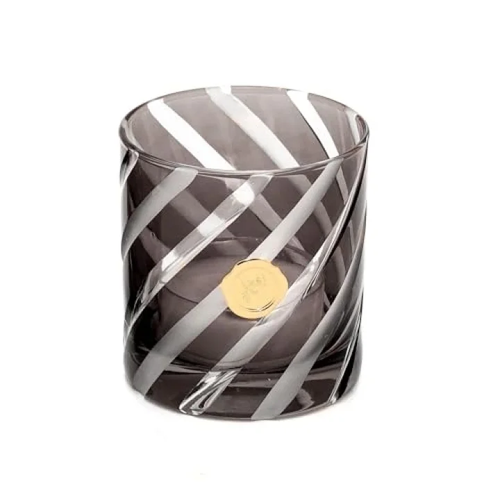 Siyah Spiral Kesme Cam Mumluk