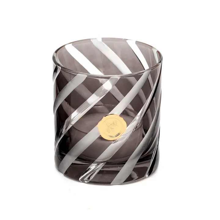 Siyah Spiral Kesme Cam Mumluk