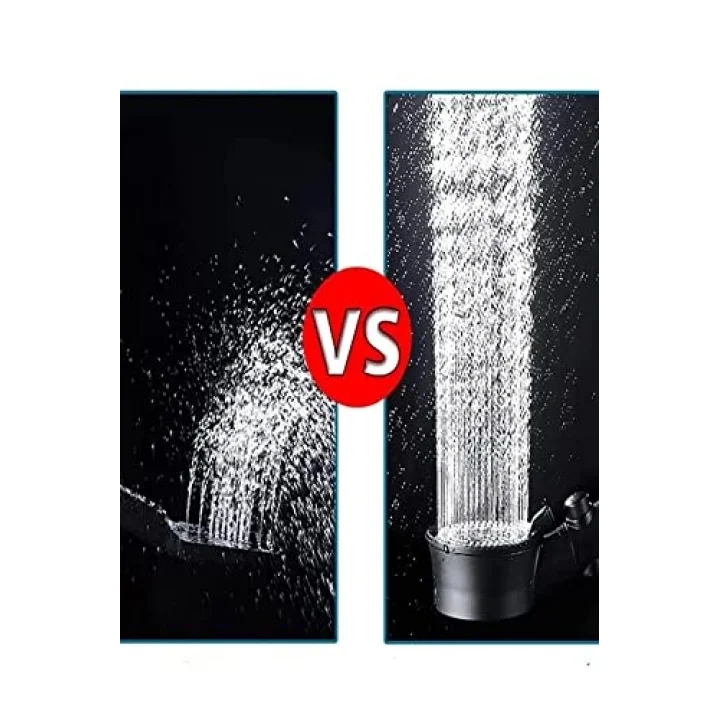 Siyah Turbo Fan Su Tasarruflu Yüksek Basınçlı Duş Başlığı