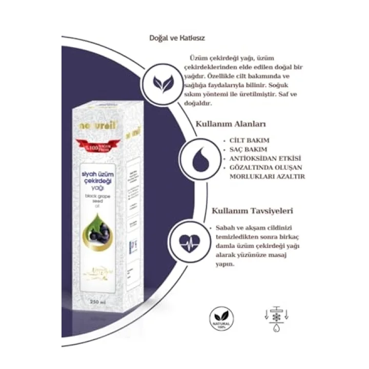 SİYAH ÜZÜM ÇEKİRDEĞİ YAĞI 250 ML