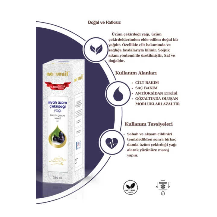 SİYAH ÜZÜM ÇEKİRDEĞİ YAĞI 250 ML
