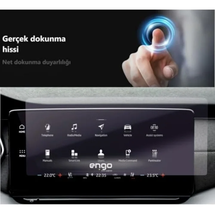 Skoda Octavia 10 İnç İle Uyumlu Mat Ekran Koruyucu Multimedya