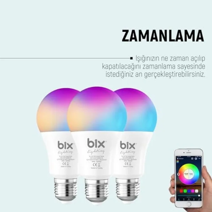 SL-02 Aura Çok Renkli 11W RGB WiFi-Bluetooth Uzaktan Kontrollü Akıllı Ampul