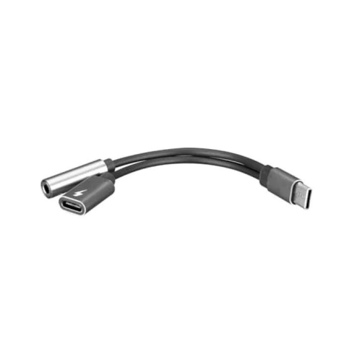 SL-TA45M Gri Metal TypeC to 3.5 jack+TypeC Çevirici