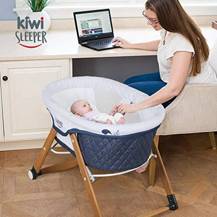 Sleeper All İn One Sallanır Katlanır Ahşap Bebek Beşiği (Gri)