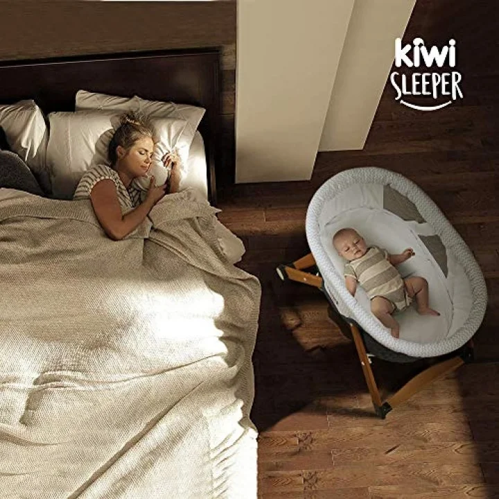 Sleeper All İn One Sallanır Katlanır Ahşap Bebek Beşiği (Gri)