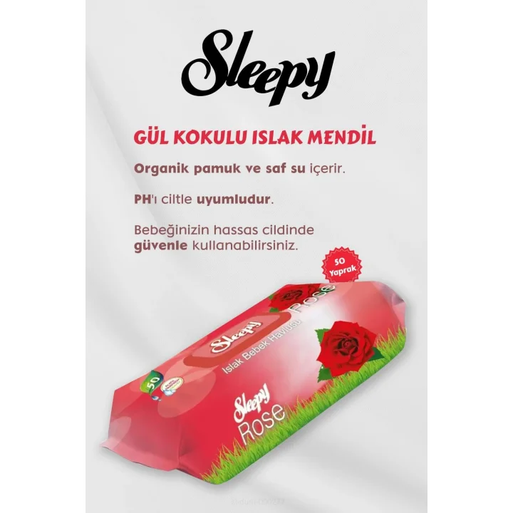 Sleepy 250 Adet Gül Kokulu Islak Havlu, Lilyum Oda Kokusu Hediyeli