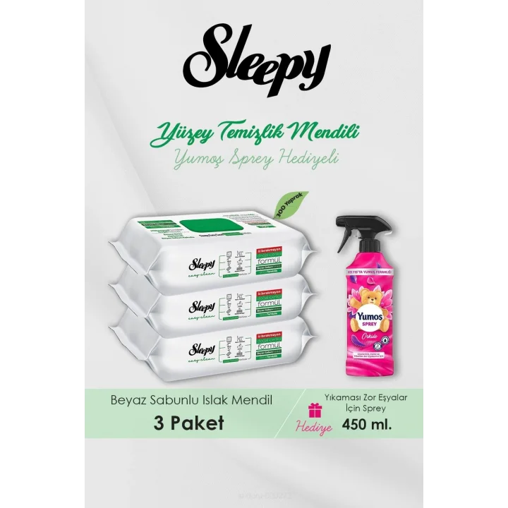 Sleepy 300 Adet Easy Clean Havlu, Orkide Oda Kokusu Hediyeli