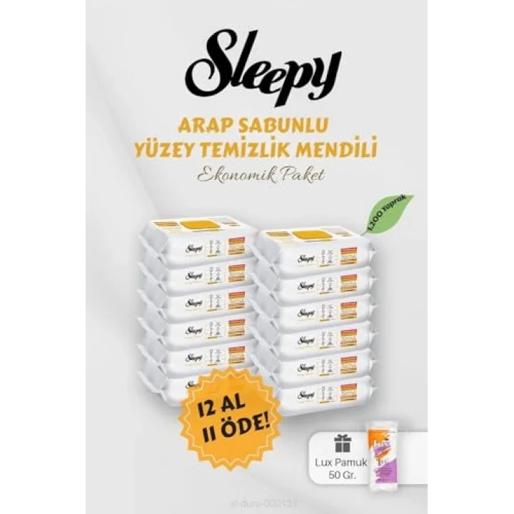 Sleepy Arap Sabunlu Yüzey Havlusu 12 AL 11 Öde Hediyeli