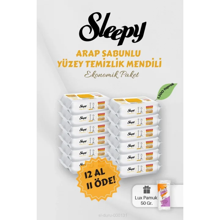 Sleepy Arap Sabunlu Yüzey Havlusu 12 AL 11 Öde Hediyeli