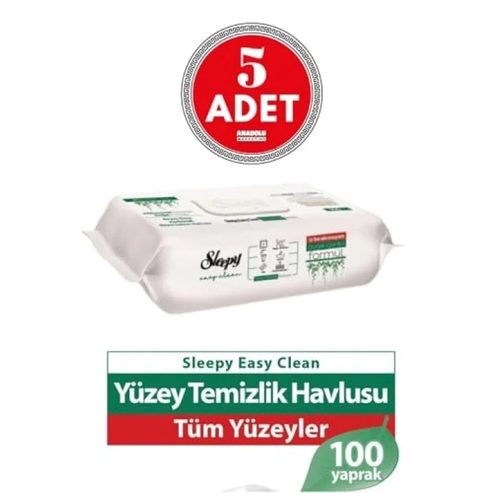 Sleepy Easy Clean Yüzey Temizlik Havlusu 100 lü x 5 Adet