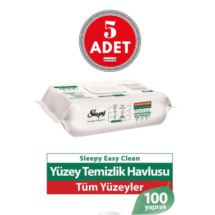 Sleepy Easy Clean Yüzey Temizlik Havlusu 100 lü x 5 Adet