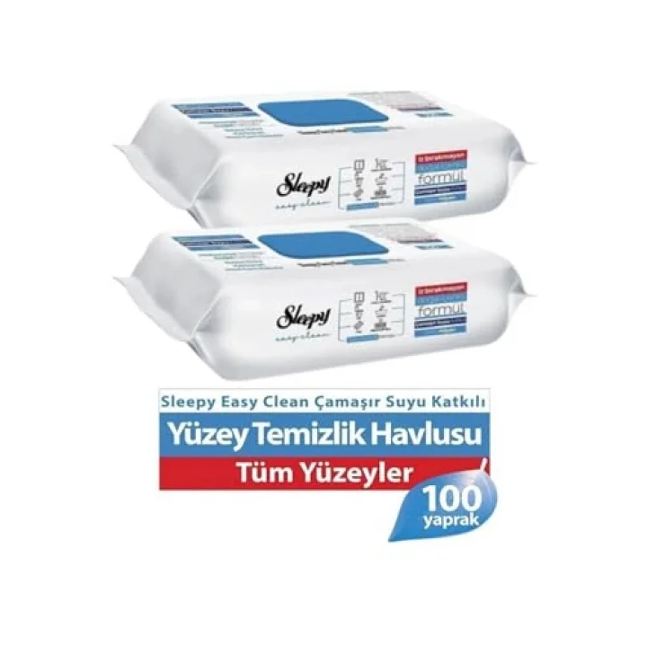 Sleepy Easy Clean Yüzey Temizlik Havlusu 2 * 100lü Çamaşır Suyu Katkılı
