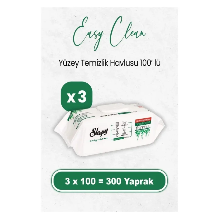 Sleepy Easy Clean Yüzey Temizlik Havlusu 300LÜ