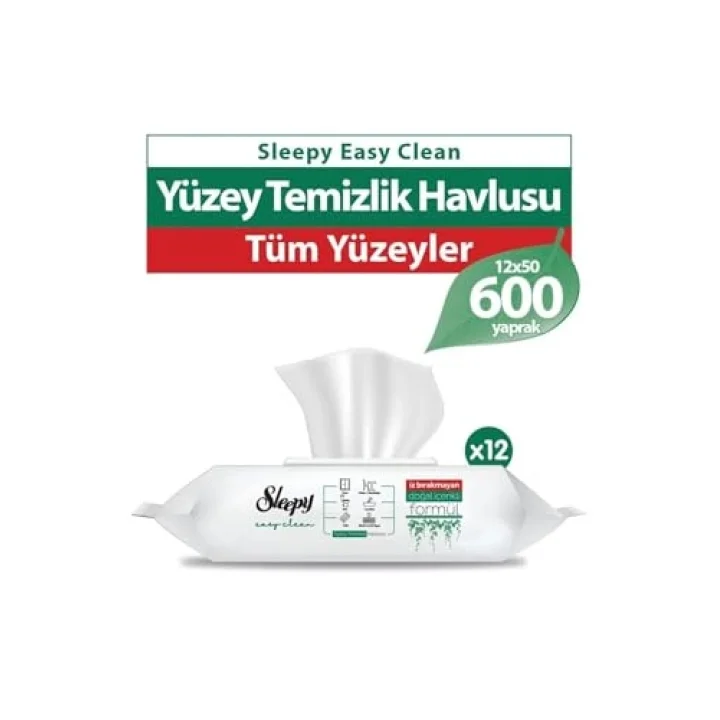 Sleepy Easy Clean Yüzey Temizlik Havlusu 50 li x 12
