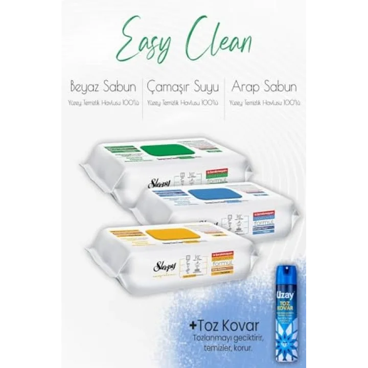 Sleepy Easy Clean Yüzey Temizlik Havlusu Seti 7 ve Toz Kovar
