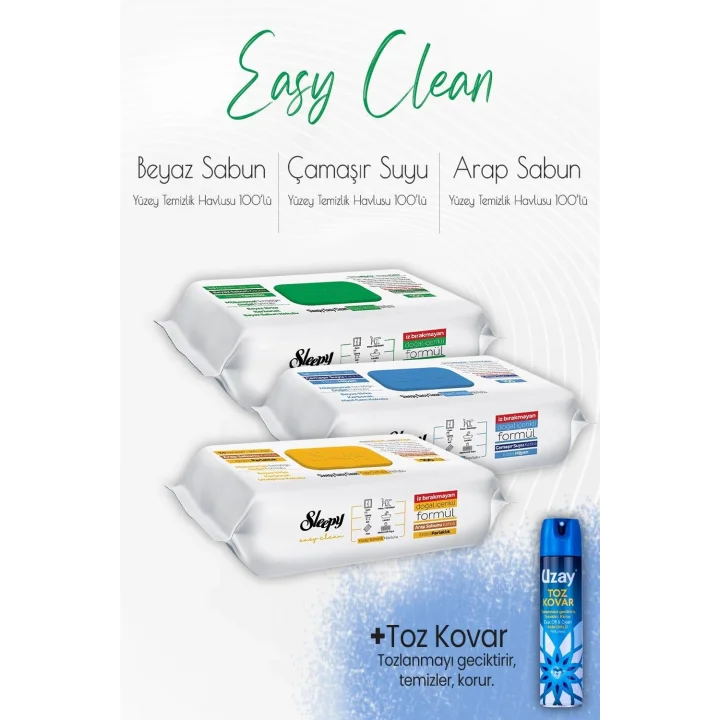 Sleepy Easy Clean Yüzey Temizlik Havlusu Seti 7 ve Toz Kovar