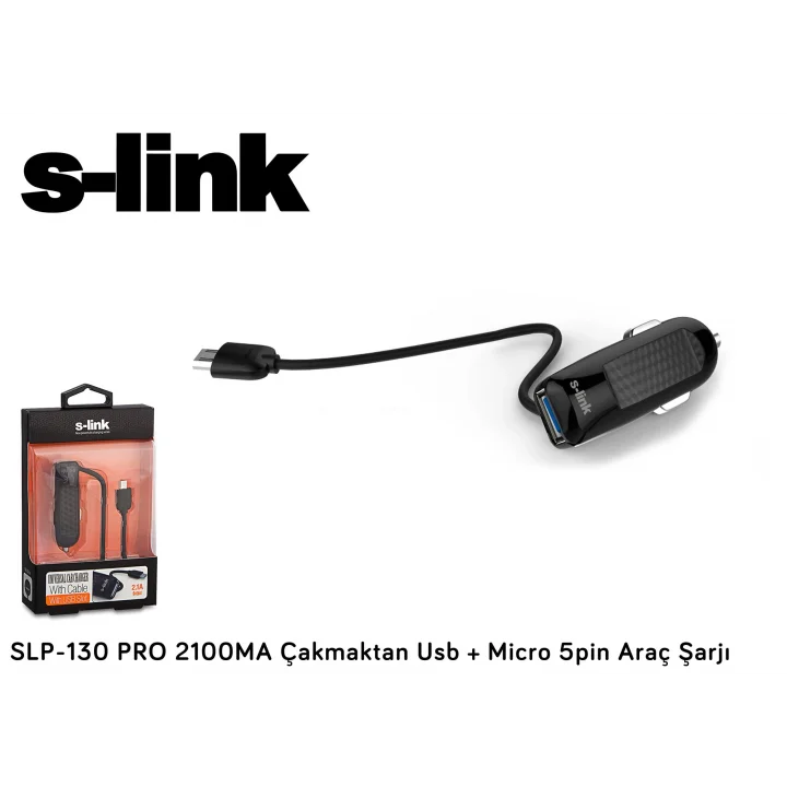 SLP-130 PRO 2100MA Çakmaktan Usb + Micro 5pin Araç Şarjı