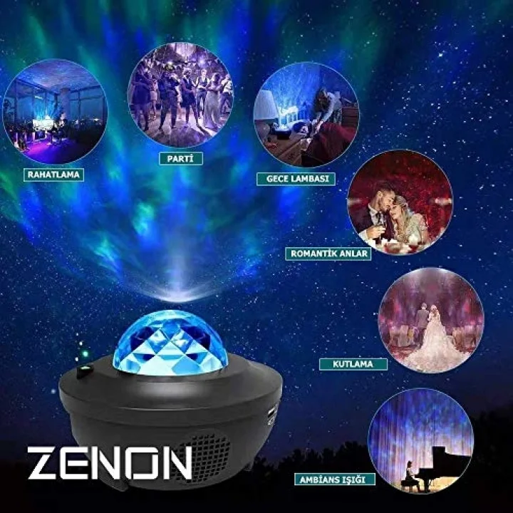 Smart Starry Projektör Light-Blth+Müzik+7Farklı Ambians
