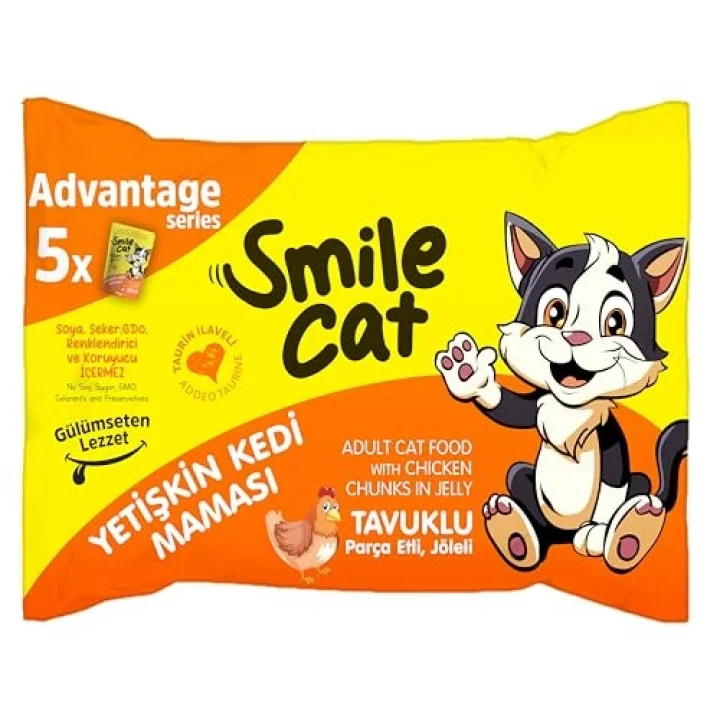 Smile Cat Flowpack 425gr (5 x 85gr) Yetişkin Kedi Tavuklu Mama